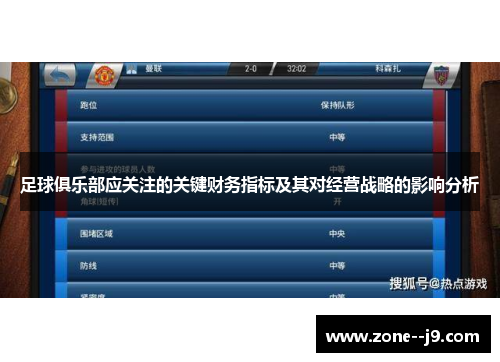 足球俱乐部应关注的关键财务指标及其对经营战略的影响分析